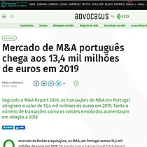 Mercado de M&A portugus chega aos 13,4 mil milhes de euros em 2019